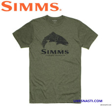 Футболка Simms Wood Trout Fill T-Shirt Military Heather